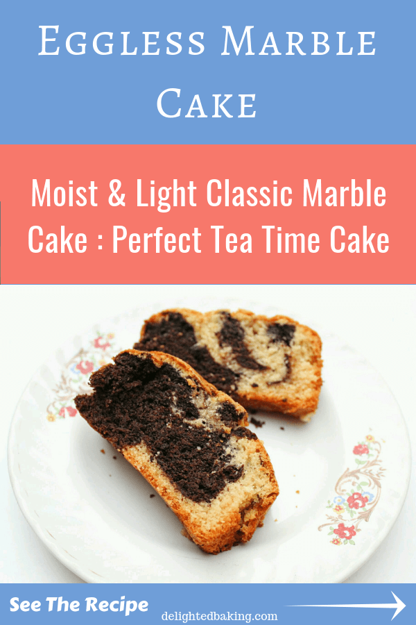 Eggless Marble Cake - Learn to make classic marble cake without using eggs. 