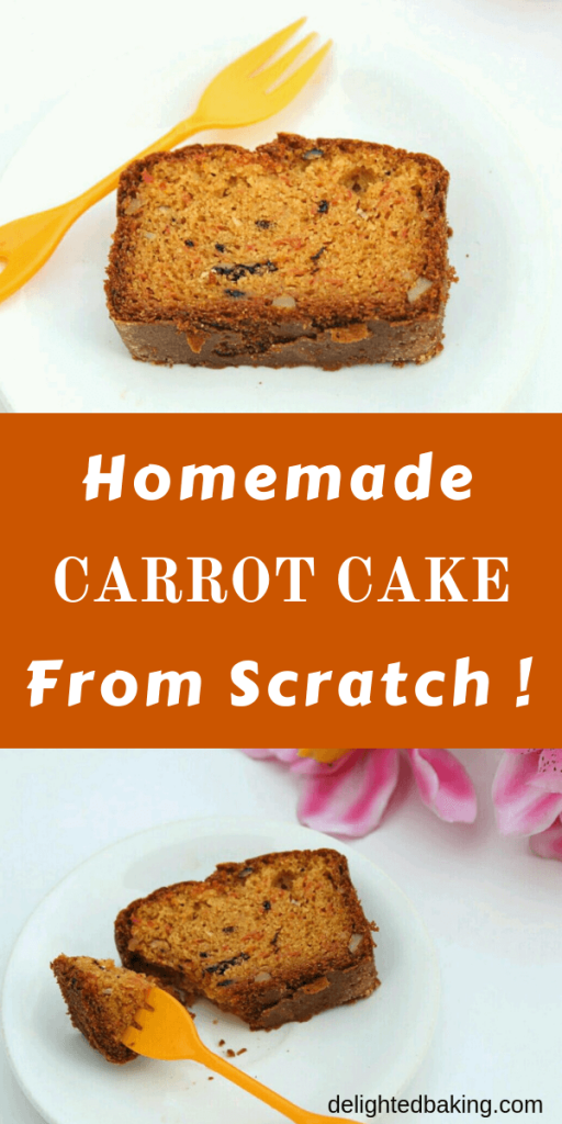 Eggless Whole Wheat Carrot Cake : Easy & Simple whole wheat cake! This carrot cake is soft, super moist and full of flavor! #egglessbaking #egglesscakes 