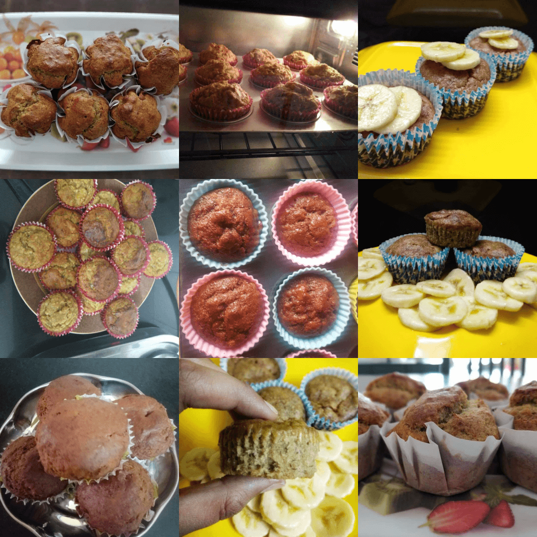 March Baking challenge recipe - Eggless banana muffins with yogurt