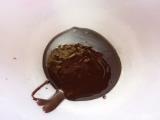 Add melted dark chocolate and butter in a mixing bowl